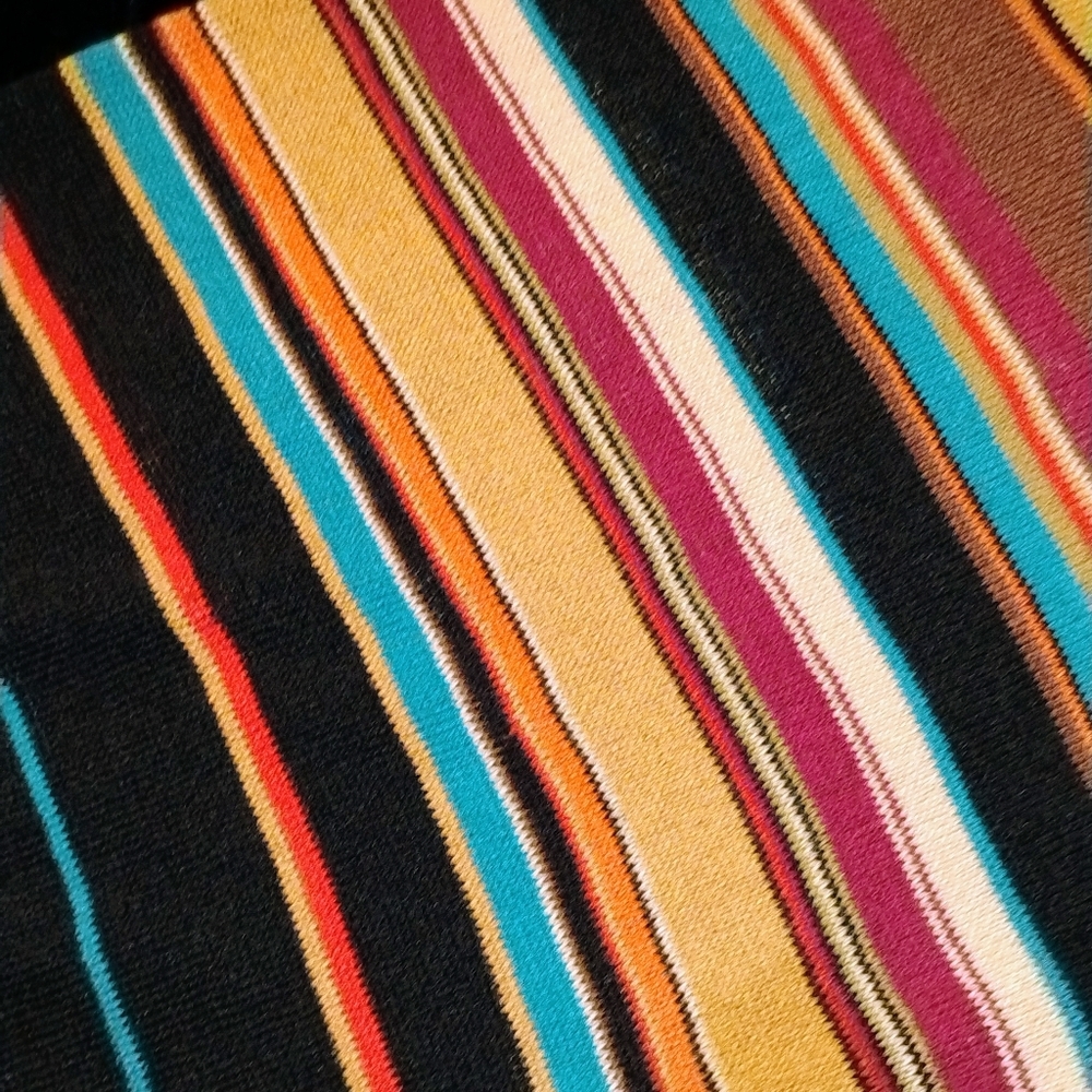 Women's Double-D Ranch Linen Nylon Southwestern Color Stripe Black Maxi Skirt XS - Picture 5 of 11